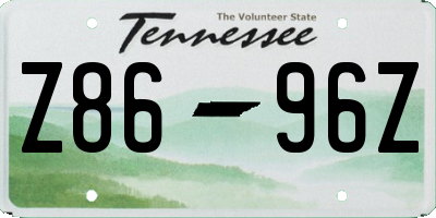 TN license plate Z8696Z