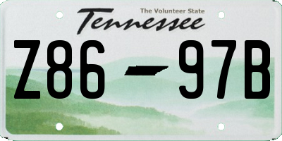 TN license plate Z8697B