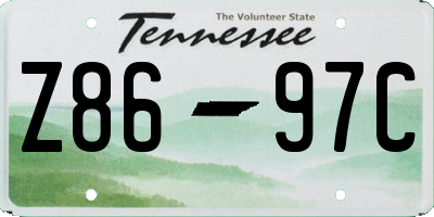 TN license plate Z8697C