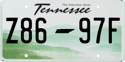 TN license plate Z8697F