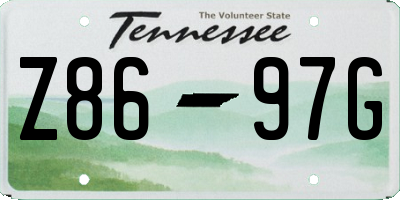 TN license plate Z8697G