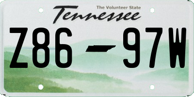 TN license plate Z8697W