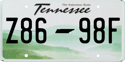 TN license plate Z8698F