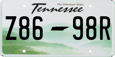 TN license plate Z8698R