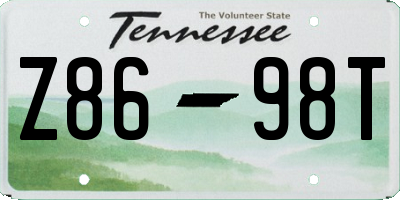 TN license plate Z8698T
