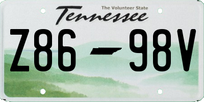TN license plate Z8698V
