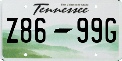 TN license plate Z8699G