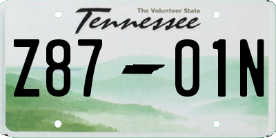 TN license plate Z8701N