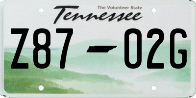 TN license plate Z8702G