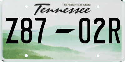 TN license plate Z8702R