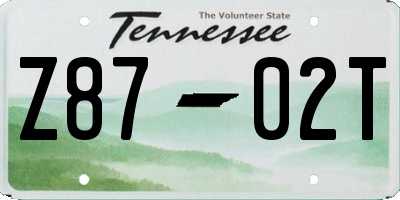 TN license plate Z8702T