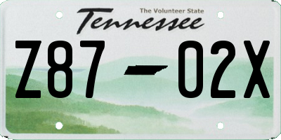 TN license plate Z8702X