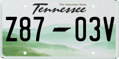 TN license plate Z8703V