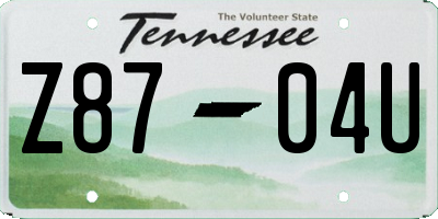 TN license plate Z8704U