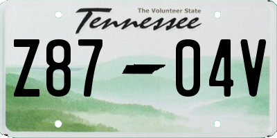 TN license plate Z8704V
