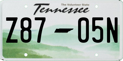 TN license plate Z8705N