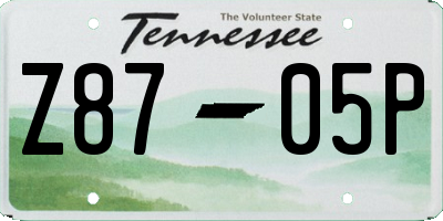 TN license plate Z8705P