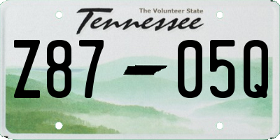 TN license plate Z8705Q