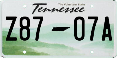 TN license plate Z8707A