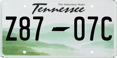 TN license plate Z8707C