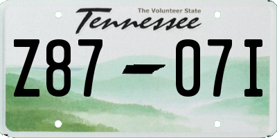 TN license plate Z8707I