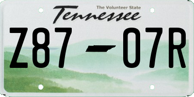 TN license plate Z8707R