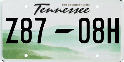 TN license plate Z8708H