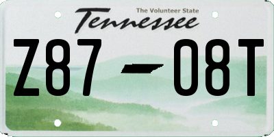 TN license plate Z8708T
