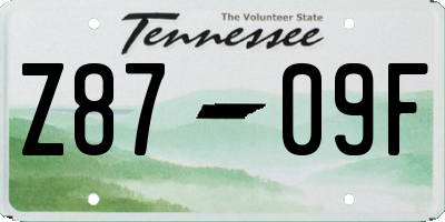 TN license plate Z8709F