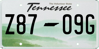 TN license plate Z8709G