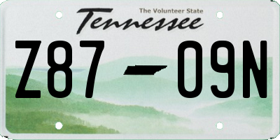 TN license plate Z8709N