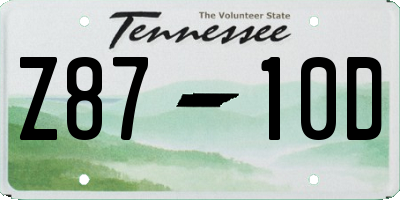TN license plate Z8710D