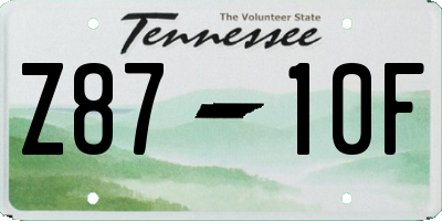 TN license plate Z8710F