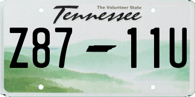 TN license plate Z8711U
