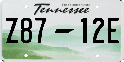 TN license plate Z8712E