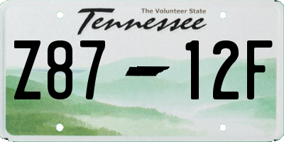 TN license plate Z8712F