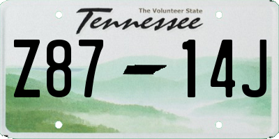 TN license plate Z8714J