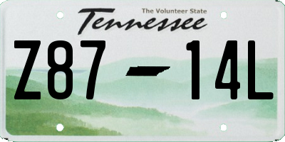 TN license plate Z8714L