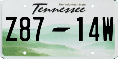 TN license plate Z8714W
