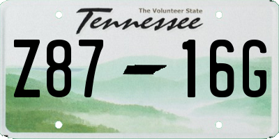 TN license plate Z8716G