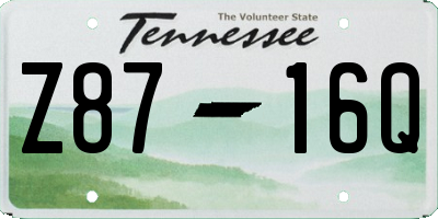 TN license plate Z8716Q