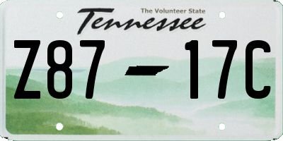 TN license plate Z8717C