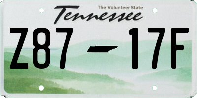 TN license plate Z8717F