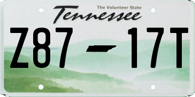 TN license plate Z8717T
