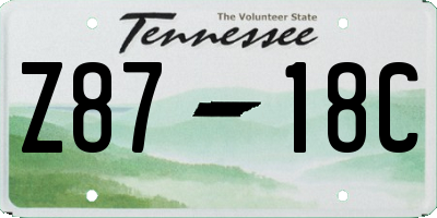 TN license plate Z8718C