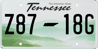 TN license plate Z8718G