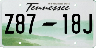 TN license plate Z8718J