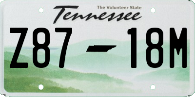 TN license plate Z8718M