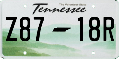 TN license plate Z8718R