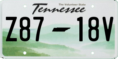 TN license plate Z8718V